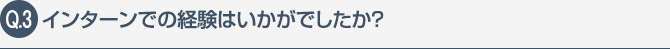 インターンでの経験はいかがでしたか？